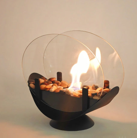 Alcohol Fireplace Lamp Indoor Real Fire Heating Atmosphere Desktop Oval