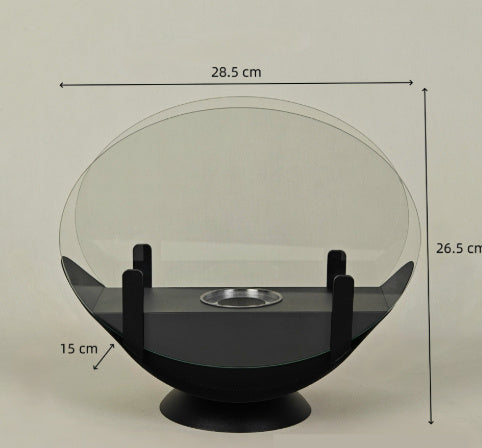 Alcohol Fireplace Lamp Indoor Real Fire Heating Atmosphere Desktop Oval